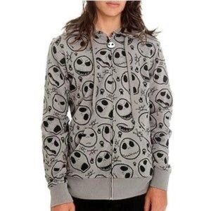 Nightmare Before Christmas Jack Skellington Hoodie Sweatshirt Women Size XL Gray